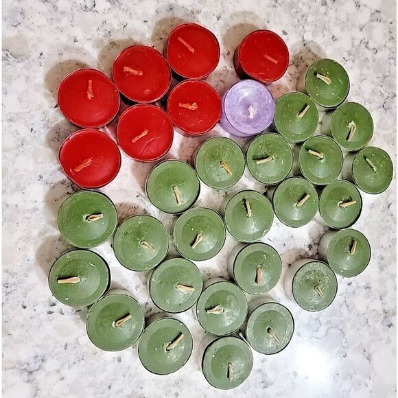 Votive and‎ Tea Light Candles Vintage 32pc Red Green (1) Purple Unbranded - Picture 1 of 6